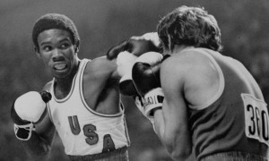 ORG XMIT: APHS200 U.S.A. boxer Howard Davis slugs it out with Yugoslavian Ace Rusevski in lightweight boxing action at the Montreal Olympics Thursday, July 29, 1976.  Davis was the winner. (AP Photo/pool) [Via MerlinFTP Drop]