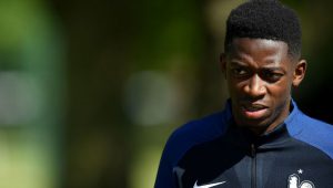 France's forward Ousmane Dembele arrives for a training session in Clairefontaine en Yvelines on June 6, 2017 as part of the team's preparation for the upcoming WC 2018 qualifiers against Sweden.  / AFP PHOTO / FRANCK FIFE        (Photo credit should read FRANCK FIFE/AFP/Getty Images)
